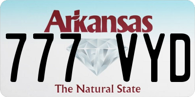 AR license plate 777VYD