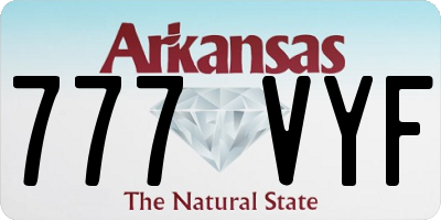 AR license plate 777VYF