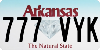 AR license plate 777VYK
