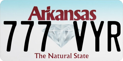 AR license plate 777VYR
