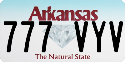 AR license plate 777VYV
