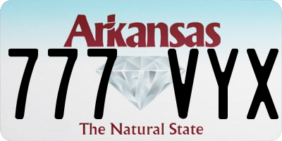 AR license plate 777VYX