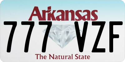 AR license plate 777VZF