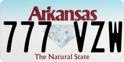 AR license plate 777VZW