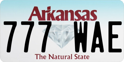 AR license plate 777WAE