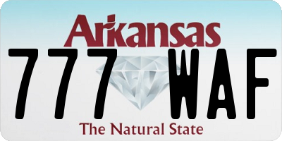AR license plate 777WAF