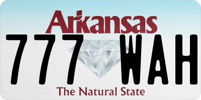 AR license plate 777WAH