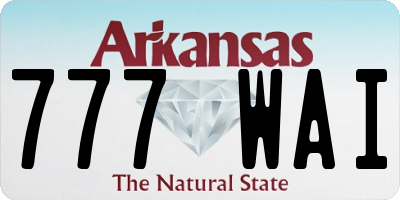 AR license plate 777WAI