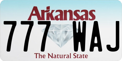 AR license plate 777WAJ