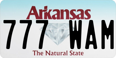 AR license plate 777WAM