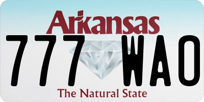 AR license plate 777WAO