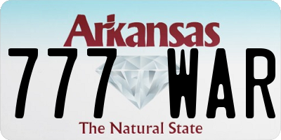 AR license plate 777WAR