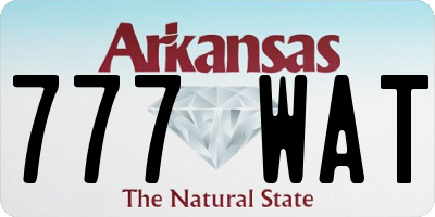 AR license plate 777WAT