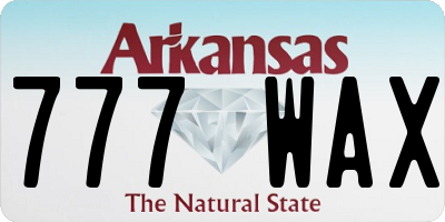 AR license plate 777WAX