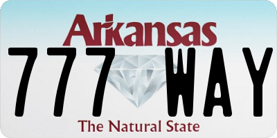 AR license plate 777WAY