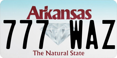 AR license plate 777WAZ