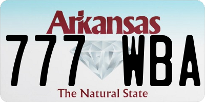 AR license plate 777WBA