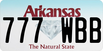 AR license plate 777WBB