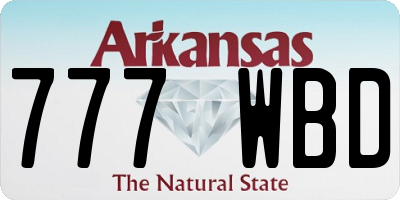 AR license plate 777WBD