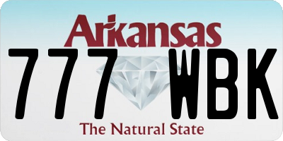 AR license plate 777WBK
