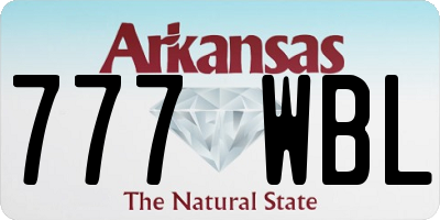 AR license plate 777WBL