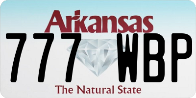 AR license plate 777WBP
