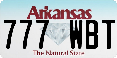 AR license plate 777WBT