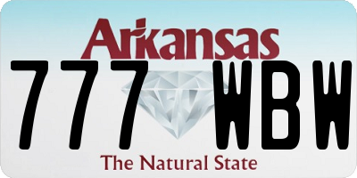 AR license plate 777WBW