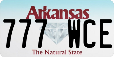 AR license plate 777WCE