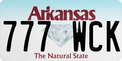 AR license plate 777WCK