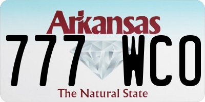AR license plate 777WCO