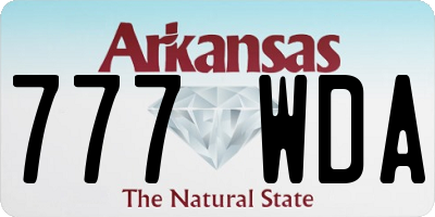 AR license plate 777WDA