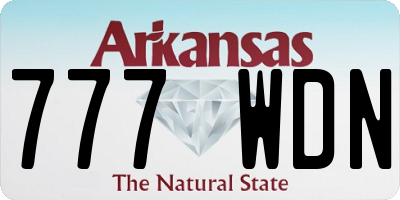 AR license plate 777WDN