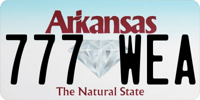 AR license plate 777WEA