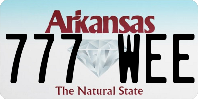 AR license plate 777WEE