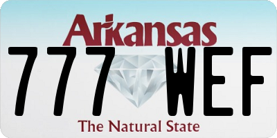 AR license plate 777WEF