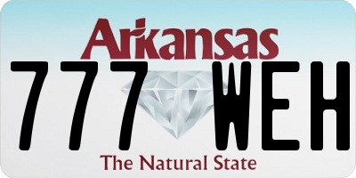 AR license plate 777WEH