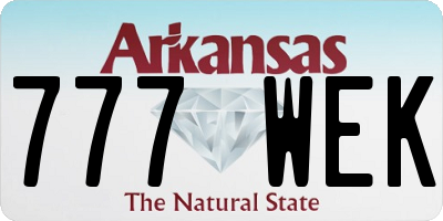 AR license plate 777WEK
