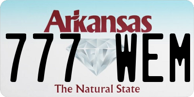AR license plate 777WEM