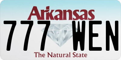 AR license plate 777WEN