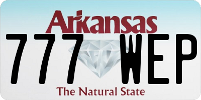 AR license plate 777WEP