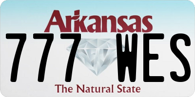 AR license plate 777WES