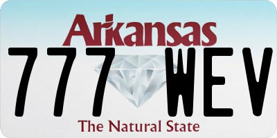 AR license plate 777WEV