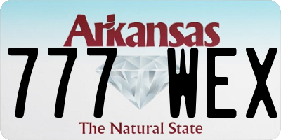 AR license plate 777WEX