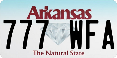 AR license plate 777WFA