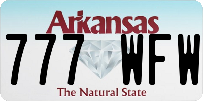 AR license plate 777WFW