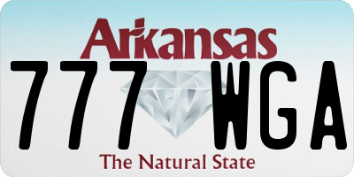 AR license plate 777WGA