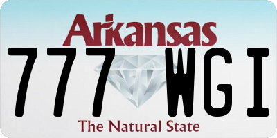 AR license plate 777WGI