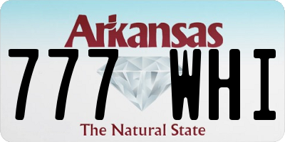 AR license plate 777WHI