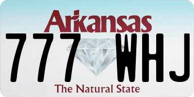 AR license plate 777WHJ